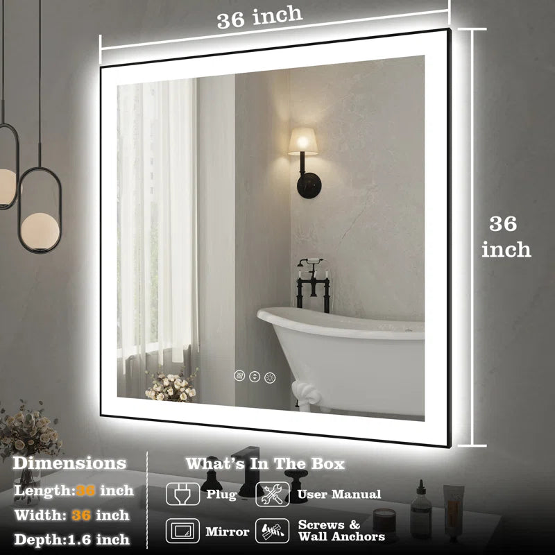 36" X 36" This Wall Mirror Is A Practical And Decorative Mirror