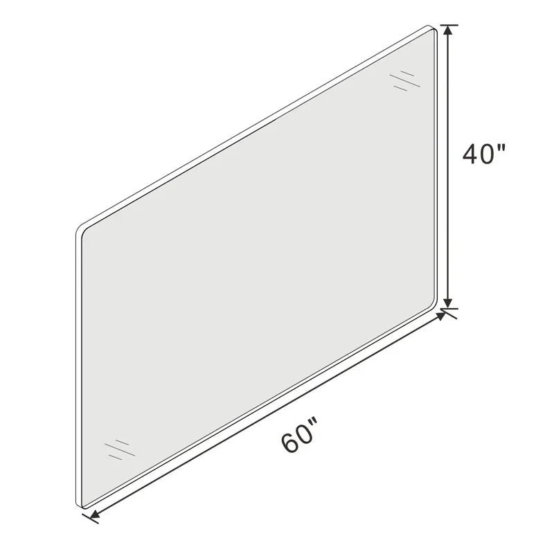 40" x 24"Filleted Corner Wall Mounted Mirror, Bathroom Mirror, Vanity Wall Mirror With Metal Frame