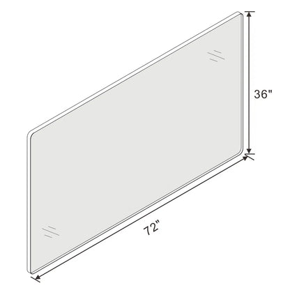 72" x 36"Filleted Corner Wall Mounted Mirror, Bathroom Mirror, Vanity Wall Mirror With Metal Frame