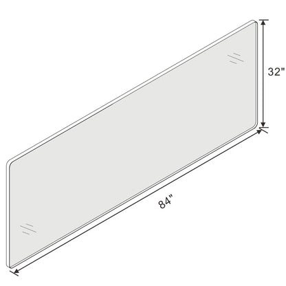 84" x 32"Filleted Corner Wall Mounted Mirror, Bathroom Mirror, Vanity Wall Mirror With Metal Frame