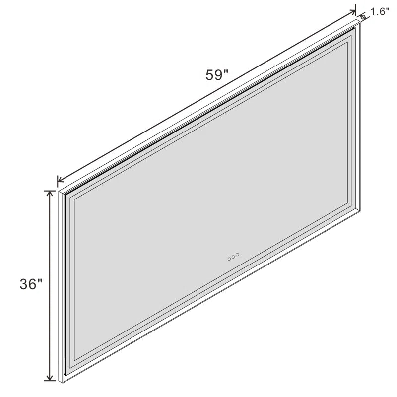 48" X 32" Hettel LED Bathroom Vanity Mirror with Front Lights Backlit Framed Dimmable Anti-Fog