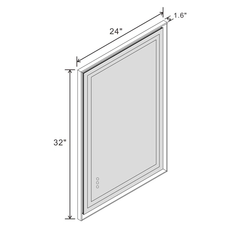 28" X 36" Hettel LED Bathroom Vanity Mirror with Front Lights Backlit Framed Dimmable Anti-Fog