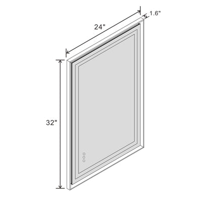 28" X 36" Hettel LED Bathroom Vanity Mirror with Front Lights Backlit Framed Dimmable Anti-Fog