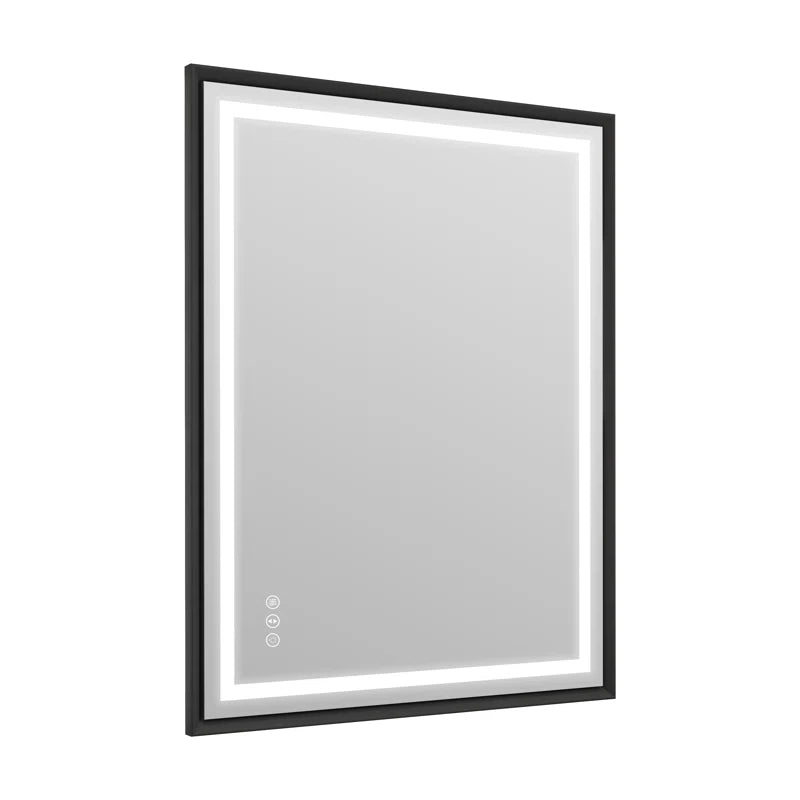 28" X 36" Hettel LED Bathroom Vanity Mirror with Front Lights Backlit Framed Dimmable Anti-Fog