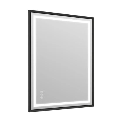 28" X 36" Hettel LED Bathroom Vanity Mirror with Front Lights Backlit Framed Dimmable Anti-Fog