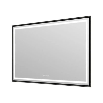 28" X 36" Hettel LED Bathroom Vanity Mirror with Front Lights Backlit Framed Dimmable Anti-Fog