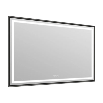 60" X 36" Hettel LED Bathroom Vanity Mirror with Front Lights Backlit Framed Dimmable Anti-Fog