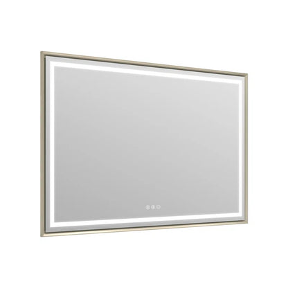 48" X 32" Hettel LED Bathroom Vanity Mirror with Front Lights Backlit Framed Dimmable Anti-Fog