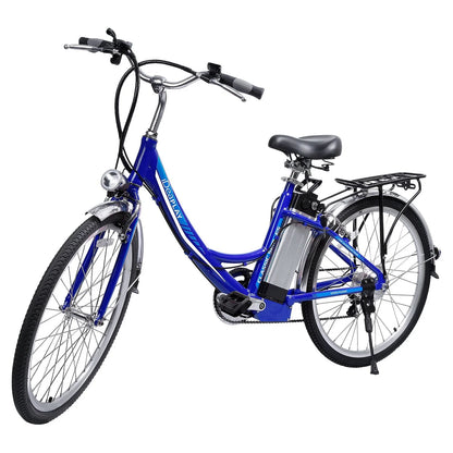 IDEAPLAY P20 26 inch Electric Bike for Adults, 250W Electric Commuter Bicycle with 3 Riding Modes Ebike for Women Men, Blue