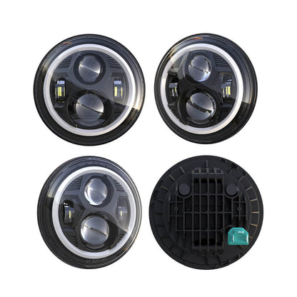 White and Yellow Fog Light Combination Silver- 4PCS in Set