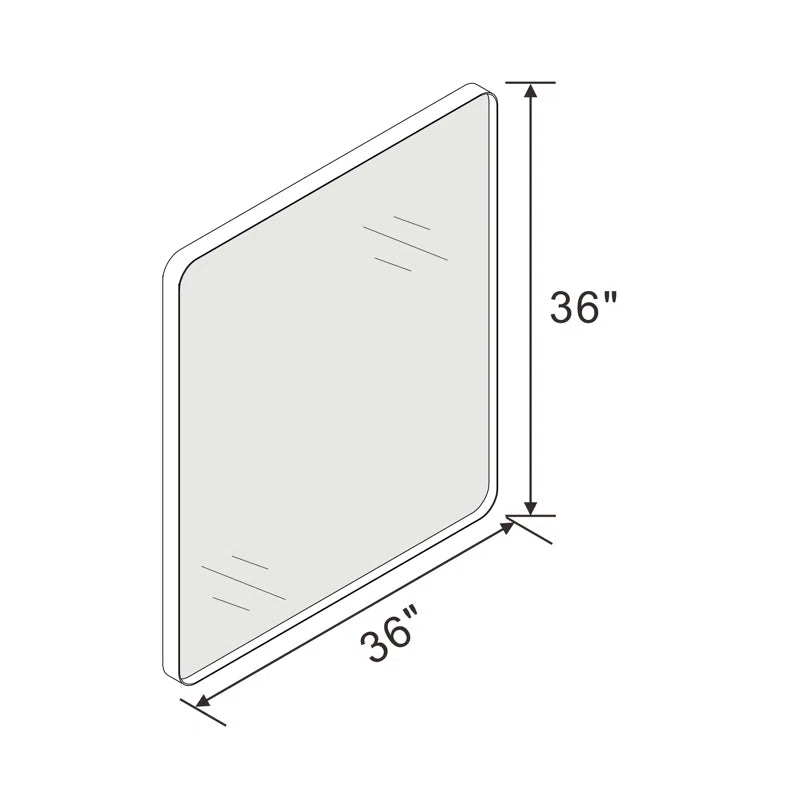 28" X 36" Filleted Corner Wall Mounted Mirror, Bathroom Mirror, Vanity Wall Mirror With Metal Frame