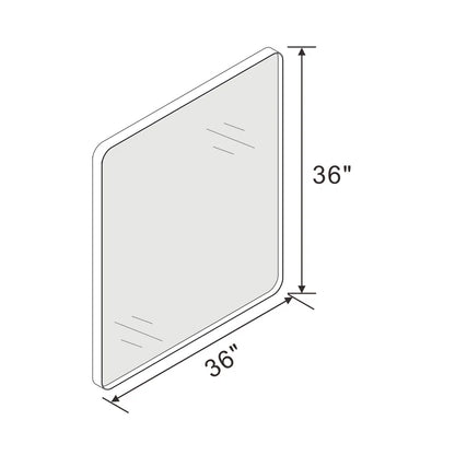 28" X 36" Filleted Corner Wall Mounted Mirror, Bathroom Mirror, Vanity Wall Mirror With Metal Frame