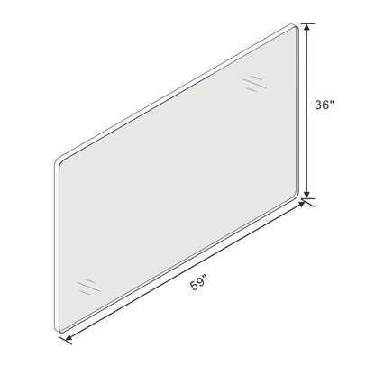 60" x 36"Filleted Corner Wall Mounted Mirror, Bathroom Mirror, Vanity Wall Mirror With Metal Frame