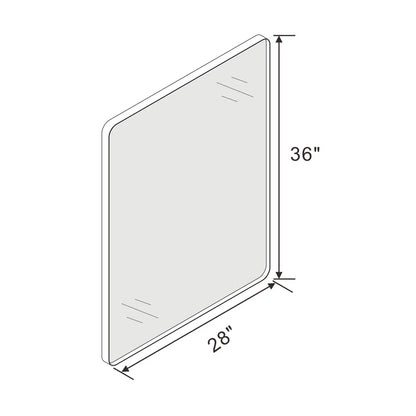 28" X 36 Filleted Corner Wall Mounted Mirror, Bathroom Mirror, Vanity Wall Mirror With Metal Frame