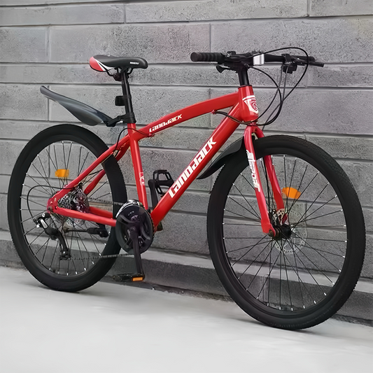 Red Bike | 26" Bike,  21 Speeds, High Carbon Steel, Detachable, Adjustable Seat, Chain Drive, 150kg Capacity, Dual Disc Brakes, Rigid Frame, Oil Spring Fork, Standard Type, Ordinary Pedals, Front And Rear Mechanical Disc Brakes