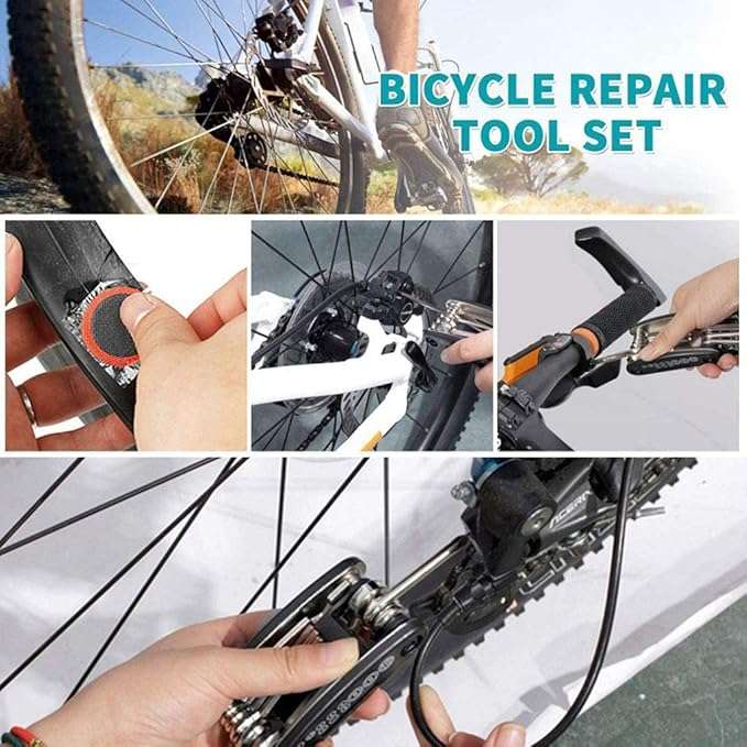 1 Set Repair Tool Kits Multifunction 16 in 1 Screwdriver Bicycle Mechanic Fix Tools Set Bag with Tire Levers Tool Kits Sets