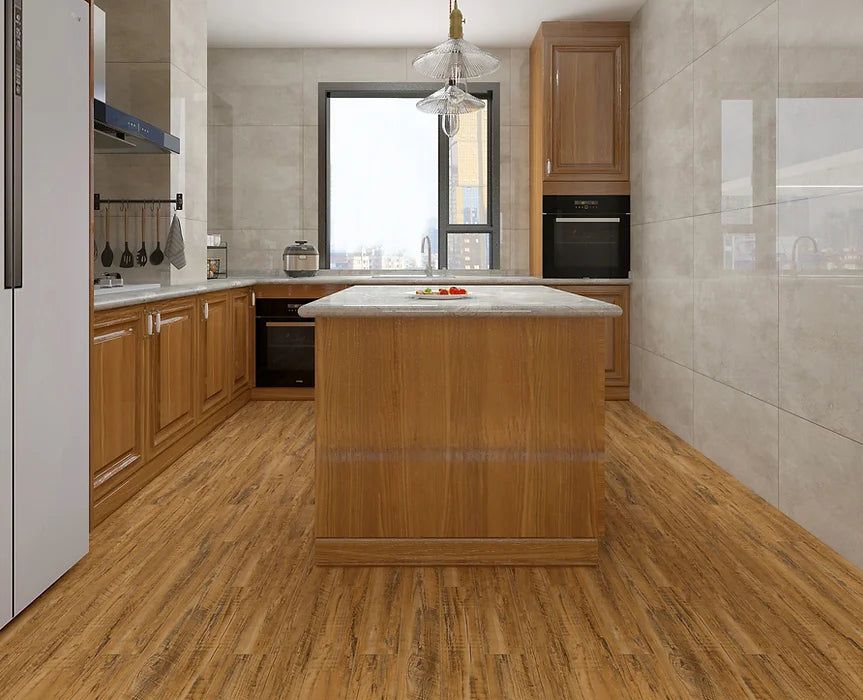 TYAS-406 Wellington - Tyann 6MM SPC Flooring | 7"x48" Planks, Embossed Texture, 20Mil Wear Layer, Urethane Finish, Valinge 2G Locking, 15-35 Year Warranty, 40 Lbs/Box,100% Waterproof