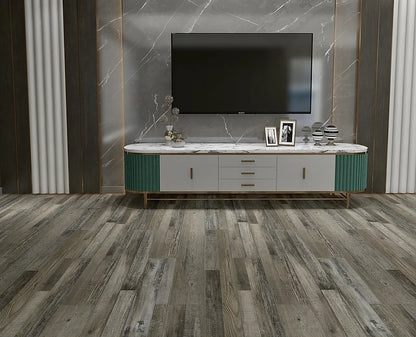 TYAS-405 Wolverine Gray-Tyann 6MM SPC Flooring | 7"x48" Planks, Embossed Texture, 20Mil Wear Layer, Urethane Finish, Valinge 2G Locking, 15-35 Year Warranty, 40 Lbs/Box,100% Waterproof