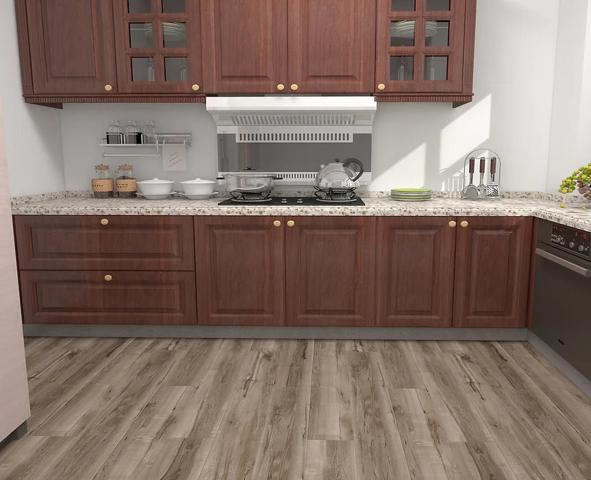 TYAS-407 Juniper -Tyann 6MM SPC Flooring | 7"x48" Planks, Embossed Texture, 20Mil Wear Layer, Urethane Finish, Valinge 2G Locking, 15-35 Year Warranty, 40 Lbs/Box,100% Waterproof