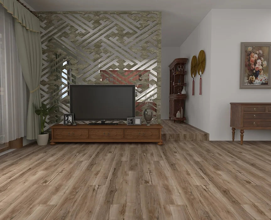 TYAS-407 Juniper -Tyann 6MM SPC Flooring | 7"x48" Planks, Embossed Texture, 20Mil Wear Layer, Urethane Finish, Valinge 2G Locking, 15-35 Year Warranty, 40 Lbs/Box,100% Waterproof